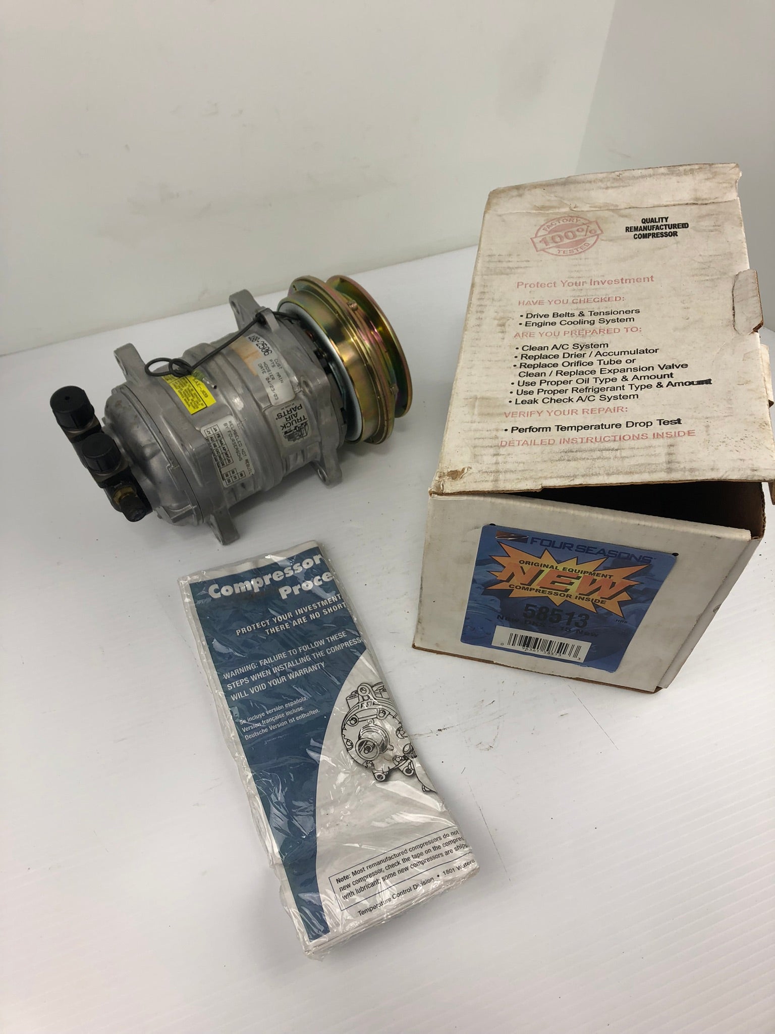 Four Seasons 58513 Compressor with Clutch 488-2506 0630-7272 Remanufactured