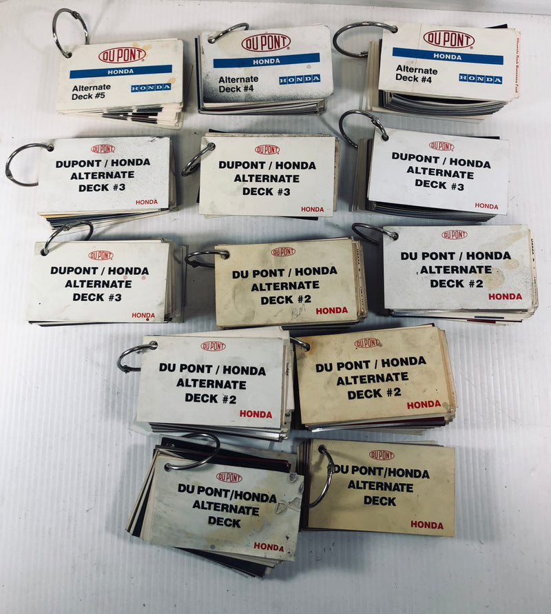 Dupont Alternate Deck Honda Paint Sample Chips & Formula Lot of 13 Decks