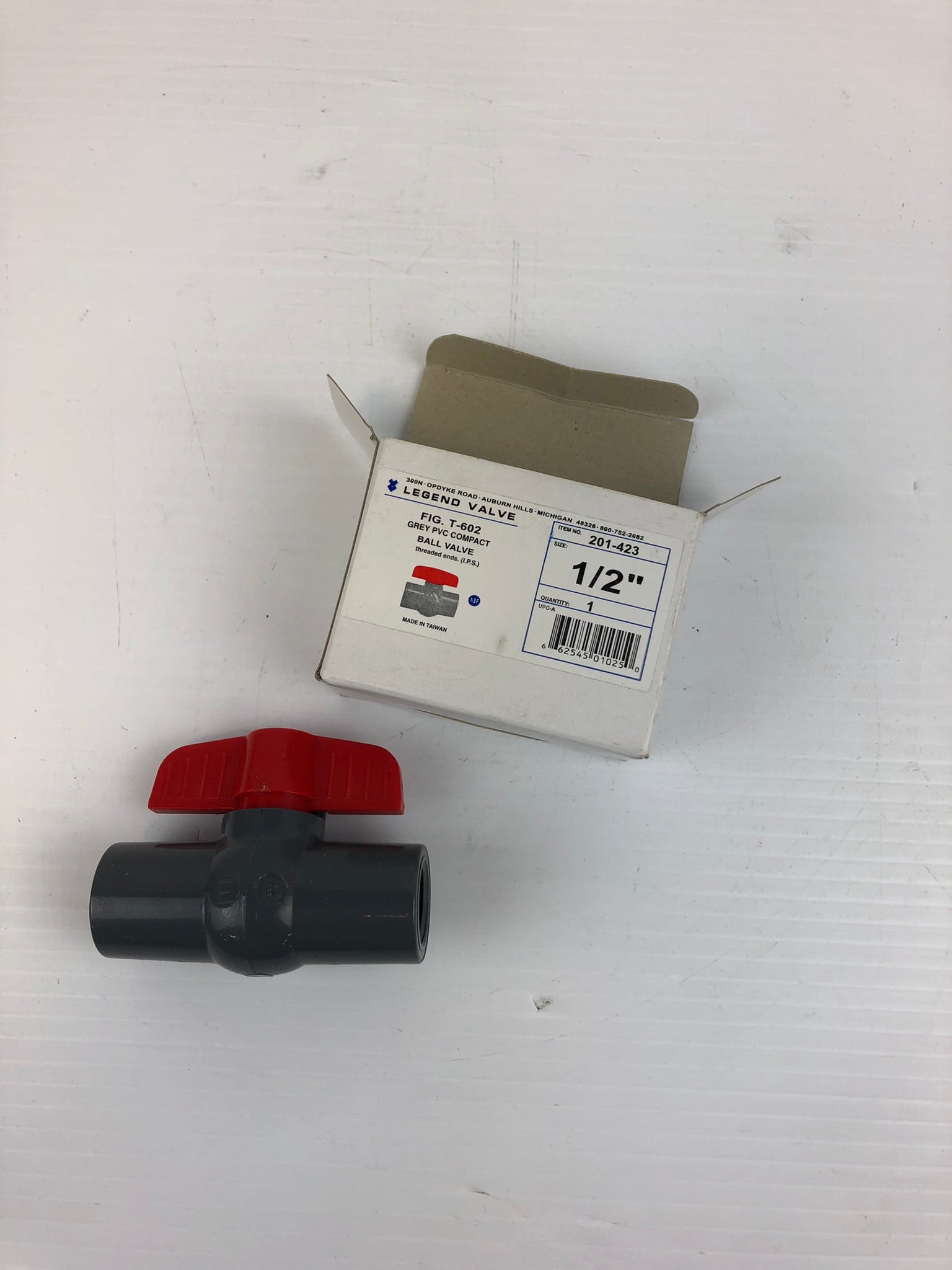 Legend Valve 201-423 1/2" Ball Valve FIG T-602 Grey PVC Compact