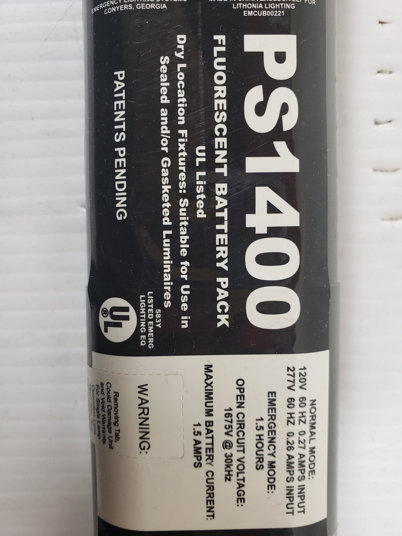 Power Sentry Fluorescent Battery Pack PS1400 New