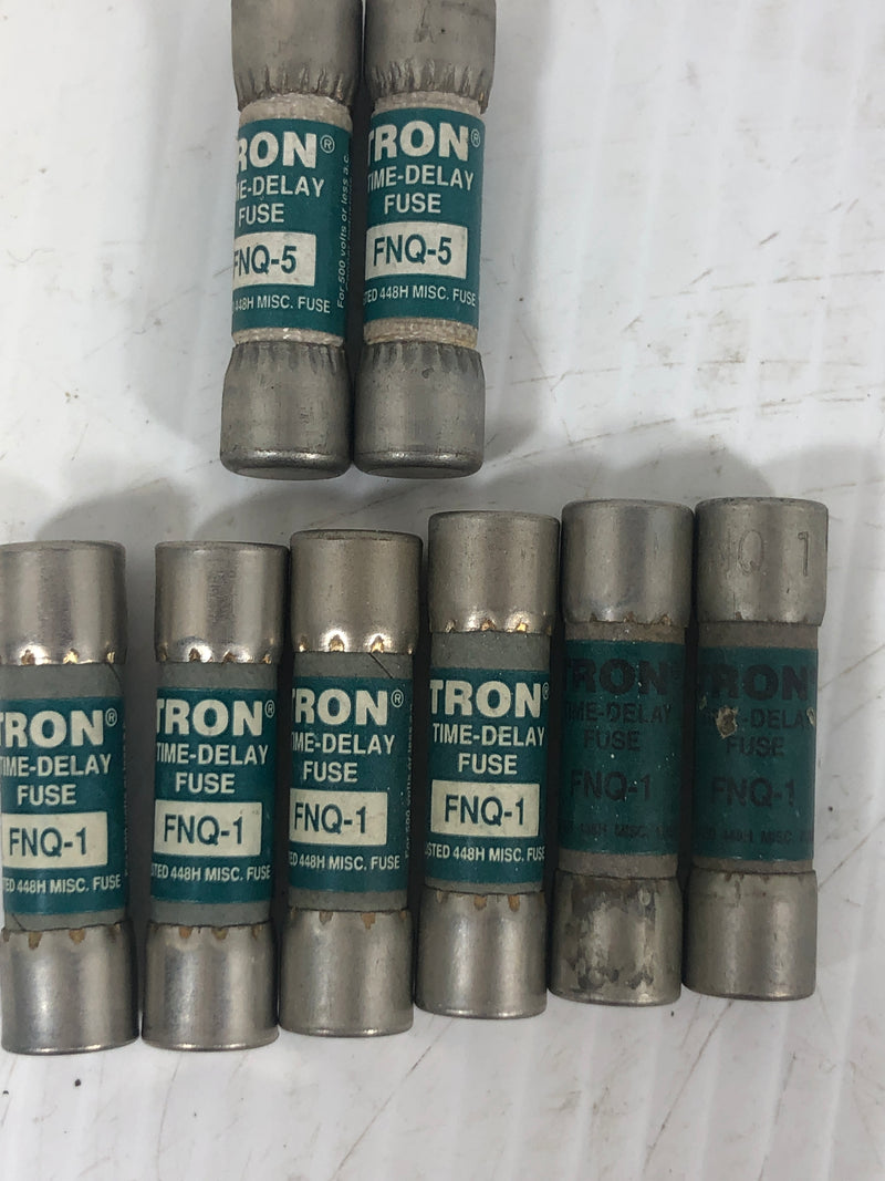 Tron Time-Delay Fuse FNQ-1 and FNQ-5 Lot of 8