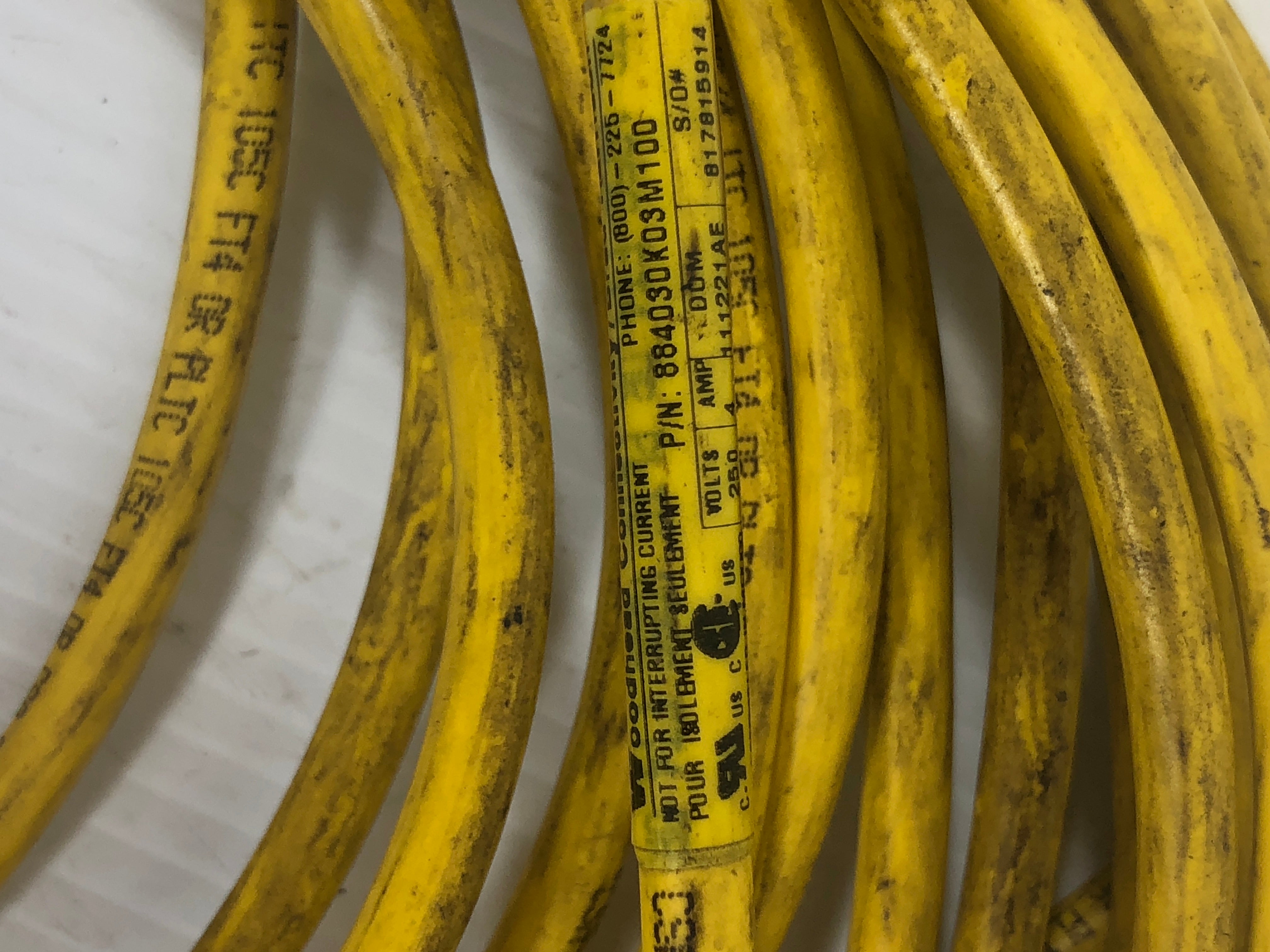 Woodhead Connectivity Brad Harrison Cable Double Ended Cordset 884030K03M100