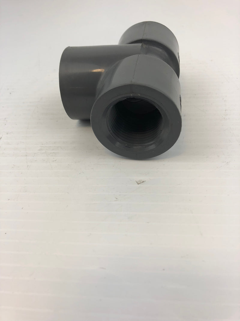 CABOT SCH-80 Threaded Straight T Socket Connect 1" PVC Gray