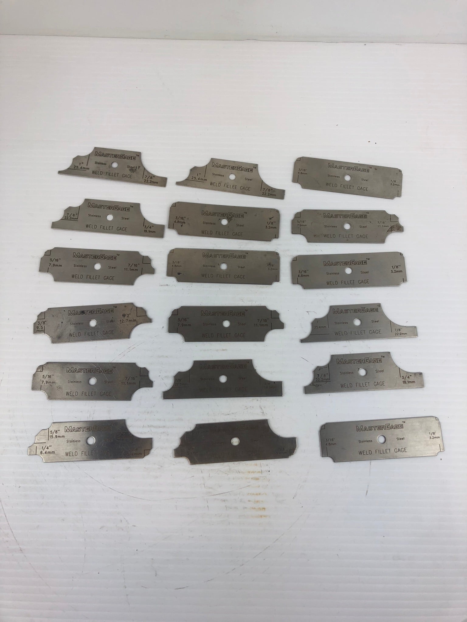 Mastergage Weld Fillet Gage - Misc Sizes Lot of 18