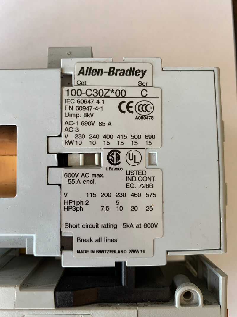 Allen-Bradley 100-C30Z*00 Series C Contactor and Overlaod Relay 193-EEFD