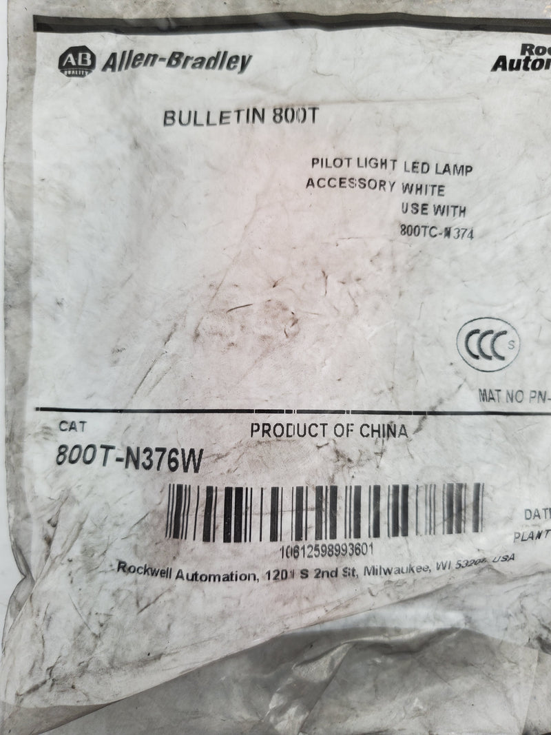 Allen Bradley 800T-N376W Pilot Light LED Lamp - White