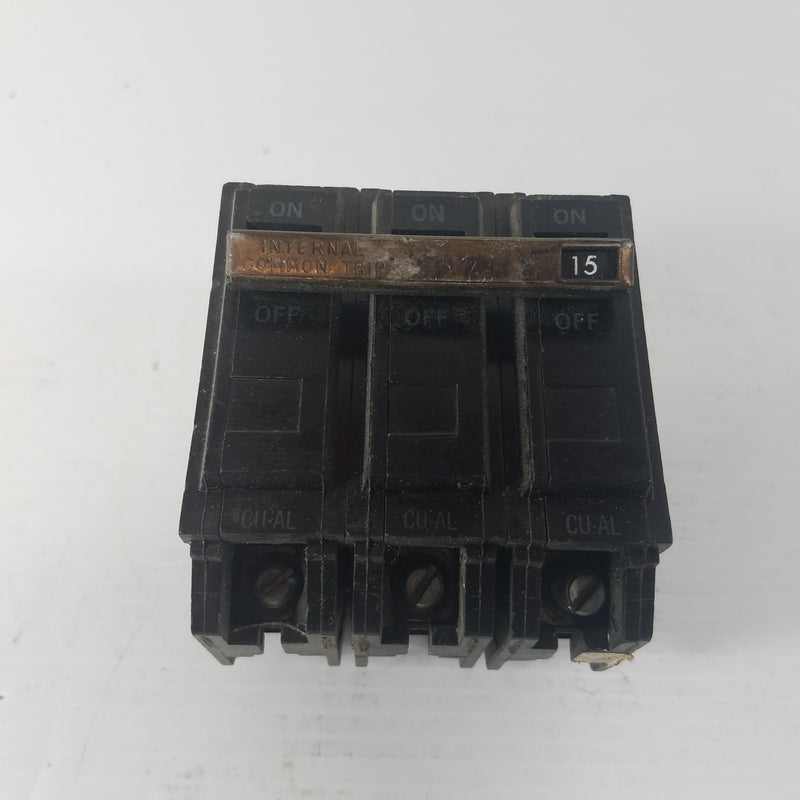 GE THQB32015 Circuit Breaker 15A 3 Pole THQB HI-Q