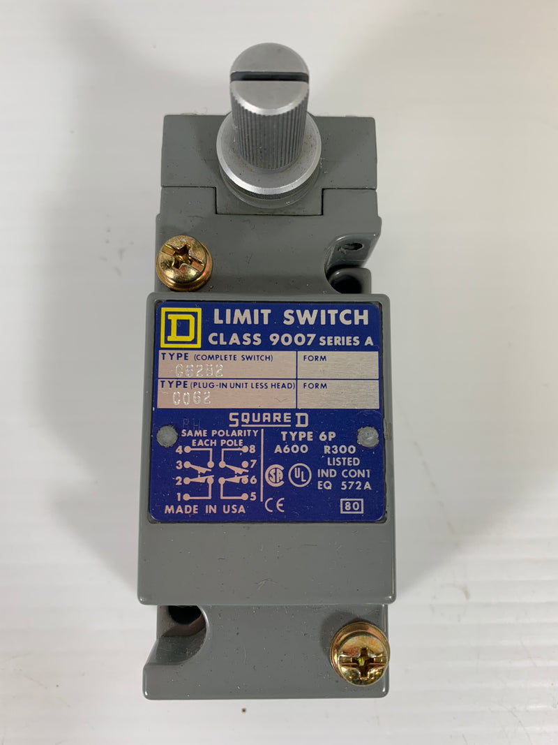 Square D Limit Switch C6282 Class 9007 Series A