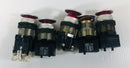 Red Illuminated Switch Buttons Lot of 5