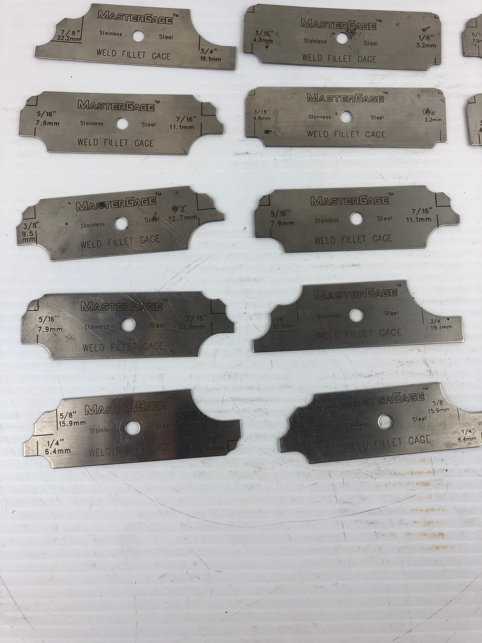 Mastergage Weld Fillet Gage - Misc Sizes Lot of 18