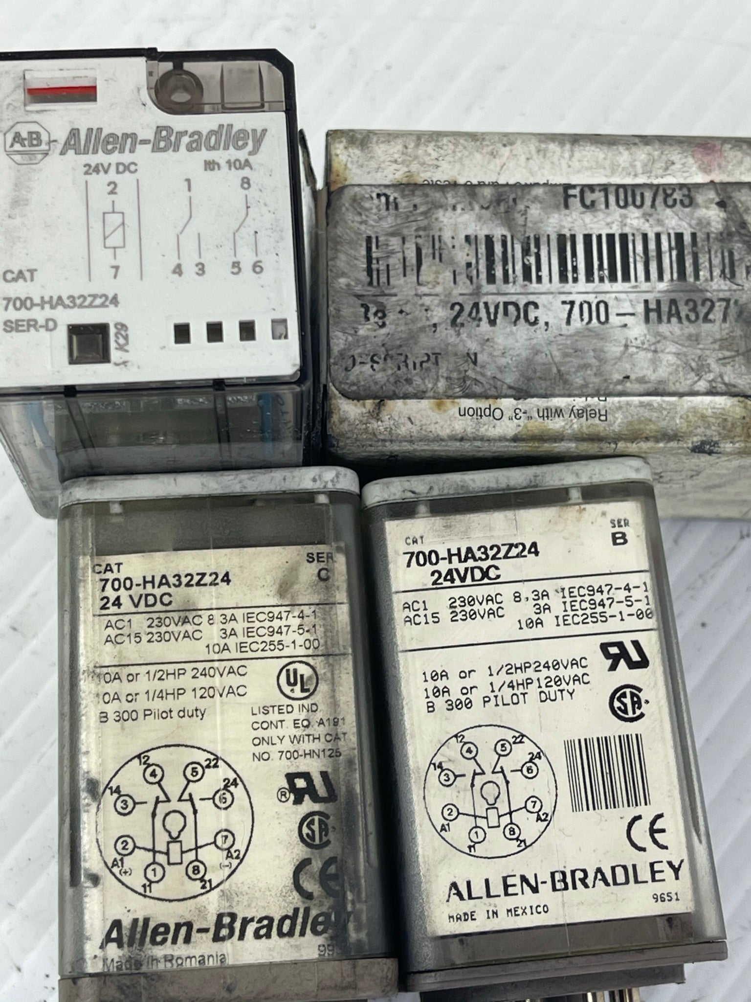 Allen-Bradley 700-HA32Z24 Relay no Base 24V DC Series B, C, and D - Lot of 3