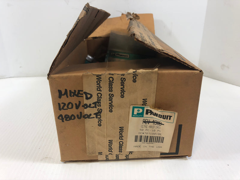 Panduit PCV-480B and PCV-120B Voltage Marker Cards 120V 480 Volts (28) 5 Packs