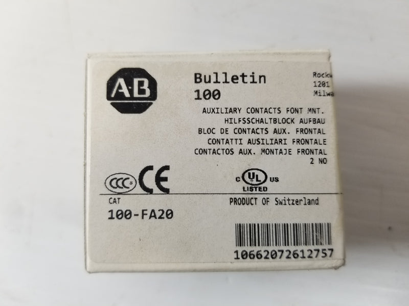 Allen-Bradley 100-FA20 Front Mount Auxiliary Contact Block