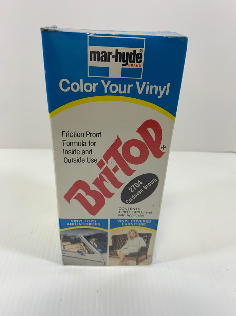 Mar-Hyde Bri-Top Vinyl Color 2704 Cordovan Brown Collectible Vintage Box
