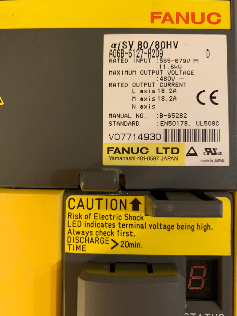 Fanuc Servo Amplifier A06B-6127-H209 565-679V 11.6kW