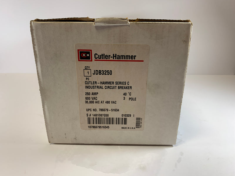 Cutler Hammer Breaker 250 Amp 3 Pole JDB3250