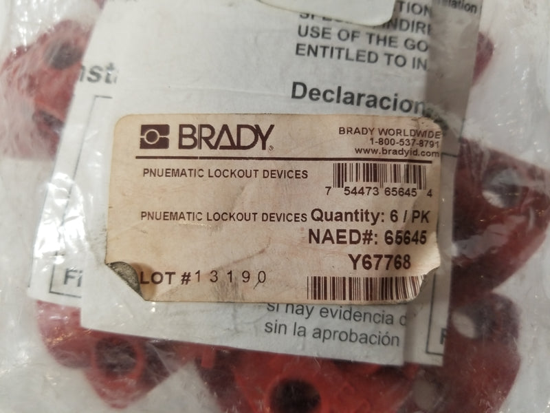 Brady 65645 Pneumatic QD Fitting Lockout (Lot of 6)