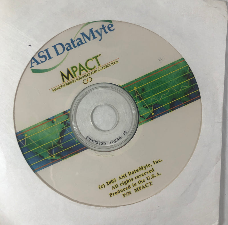 ASI DataMyte MPACT Manufacturing Planning and Control Tool 2003 CD
