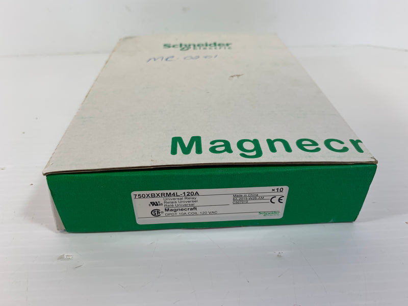 Lot of 8 Magnecraft Universal Relays 750XBXRM4L-120A 10A 120VAC