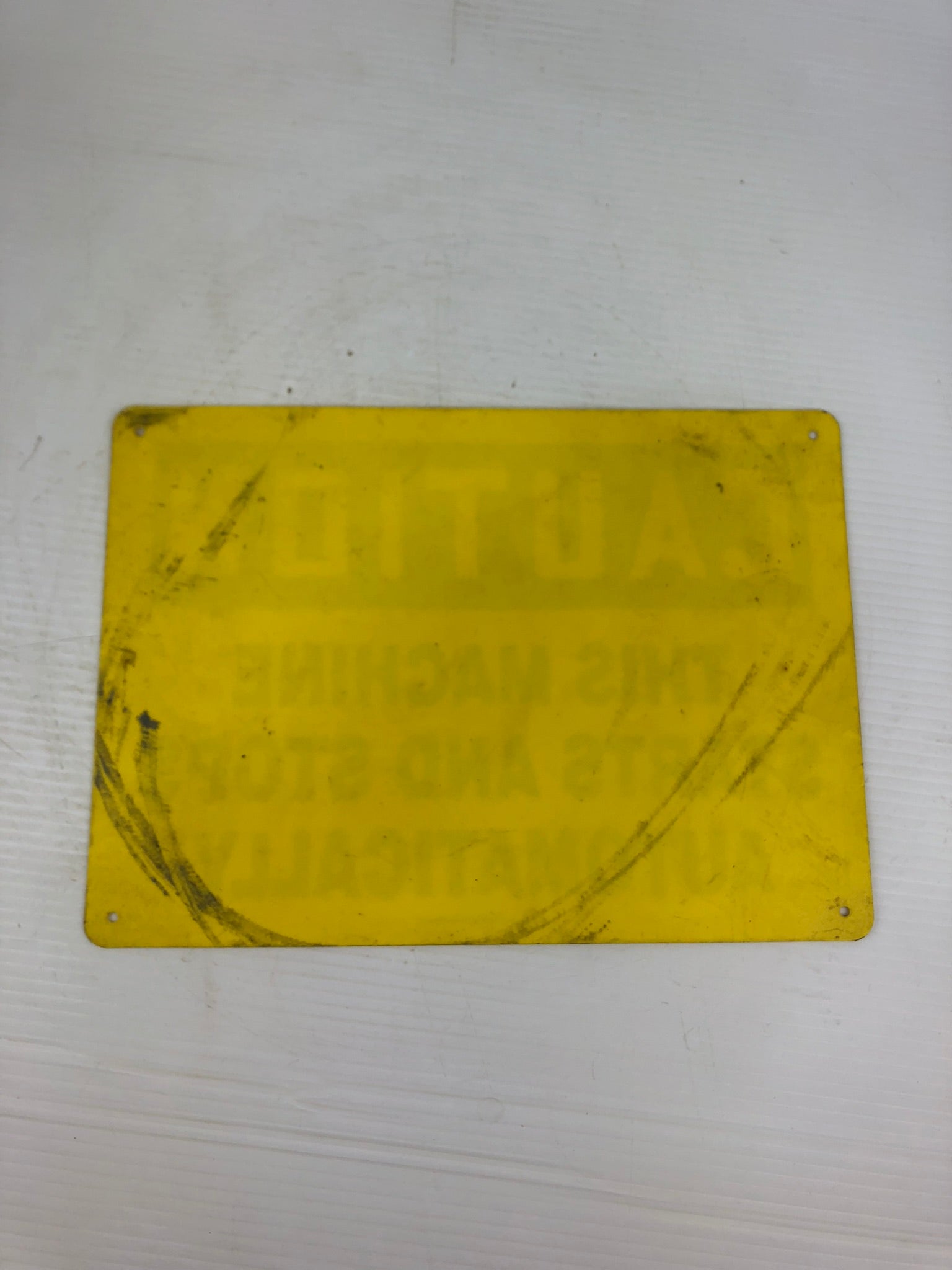Accuform Sign MEQC06 Caution This Machine Starts and Stops Automatically 14"x10"