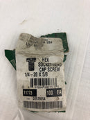 Camcar 11773 1/4-20 X 5/8 Hex Sockethead Cap Screw D2579554 - Lot of 100