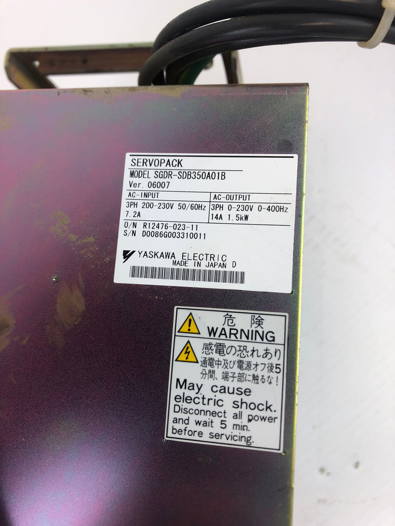 Yaskawa Electric SGDR-SDB350A01B ServoPack Drive 3PH 200-230V 50/60 Hz