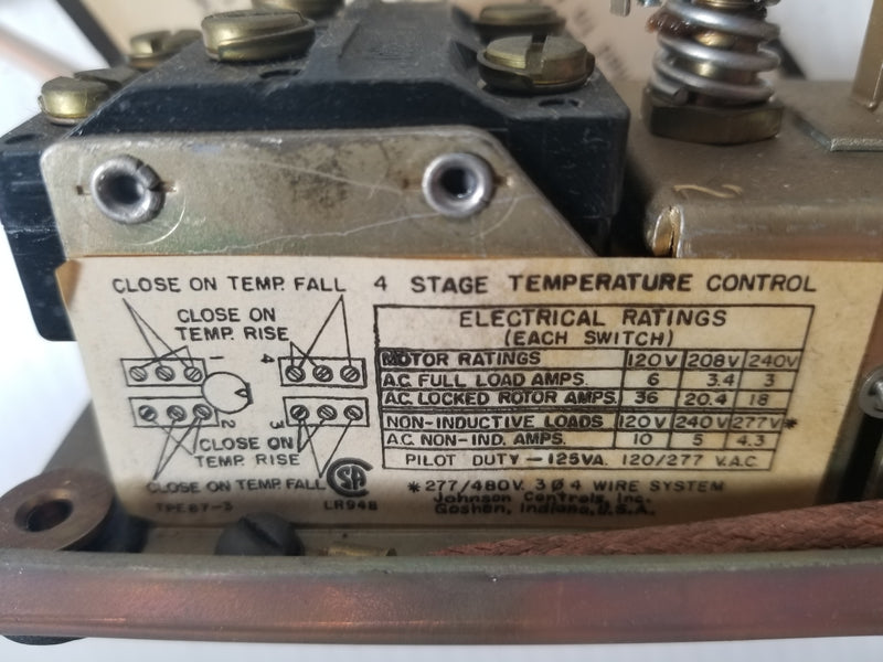 Johnson Controls A36AHA-43 Temperature Control Switch