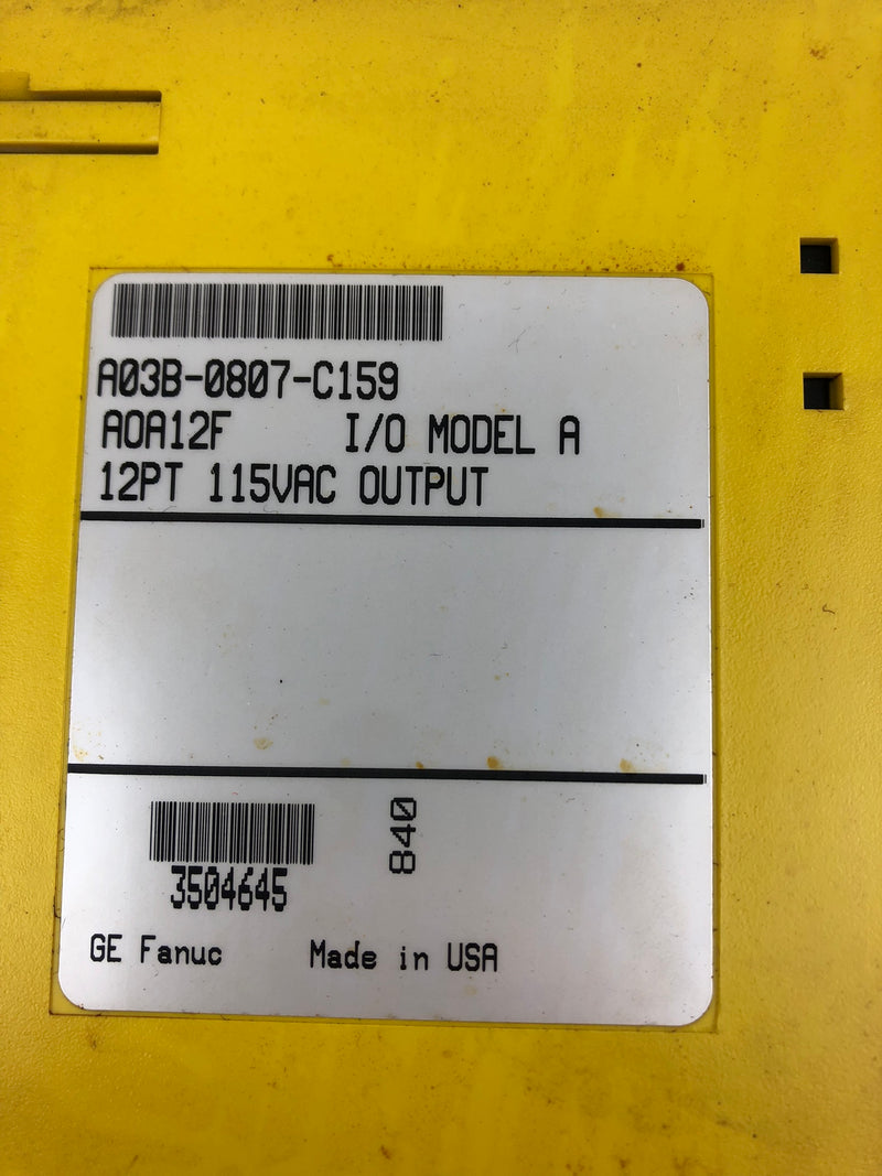 Fanuc A03B-0807-C159 I/O Model A 12PT 115Vac Output A0A12F - No Door
