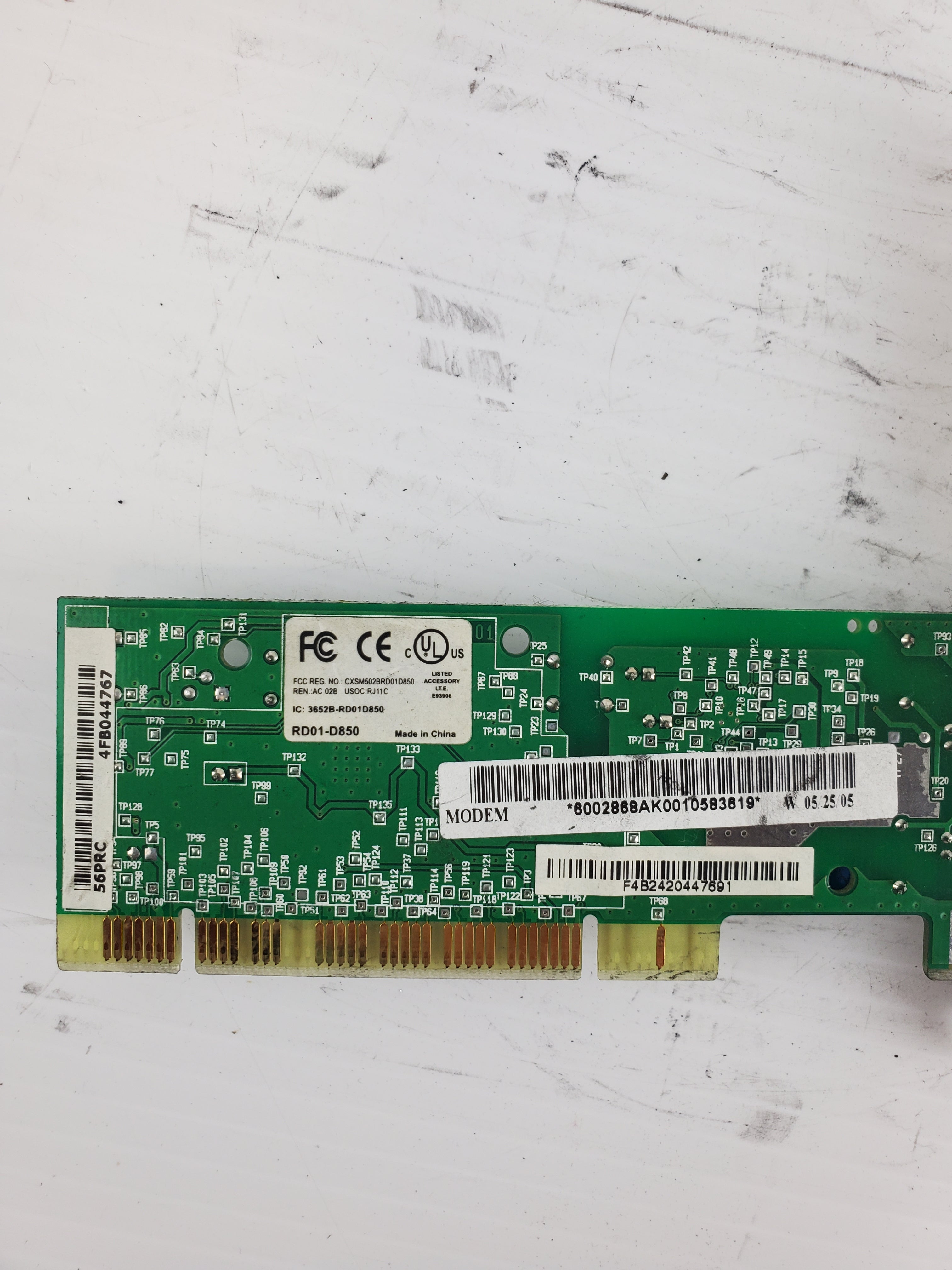 Conexant 3652B-RD01-D850 PCI 56K Internal Modem Card HP