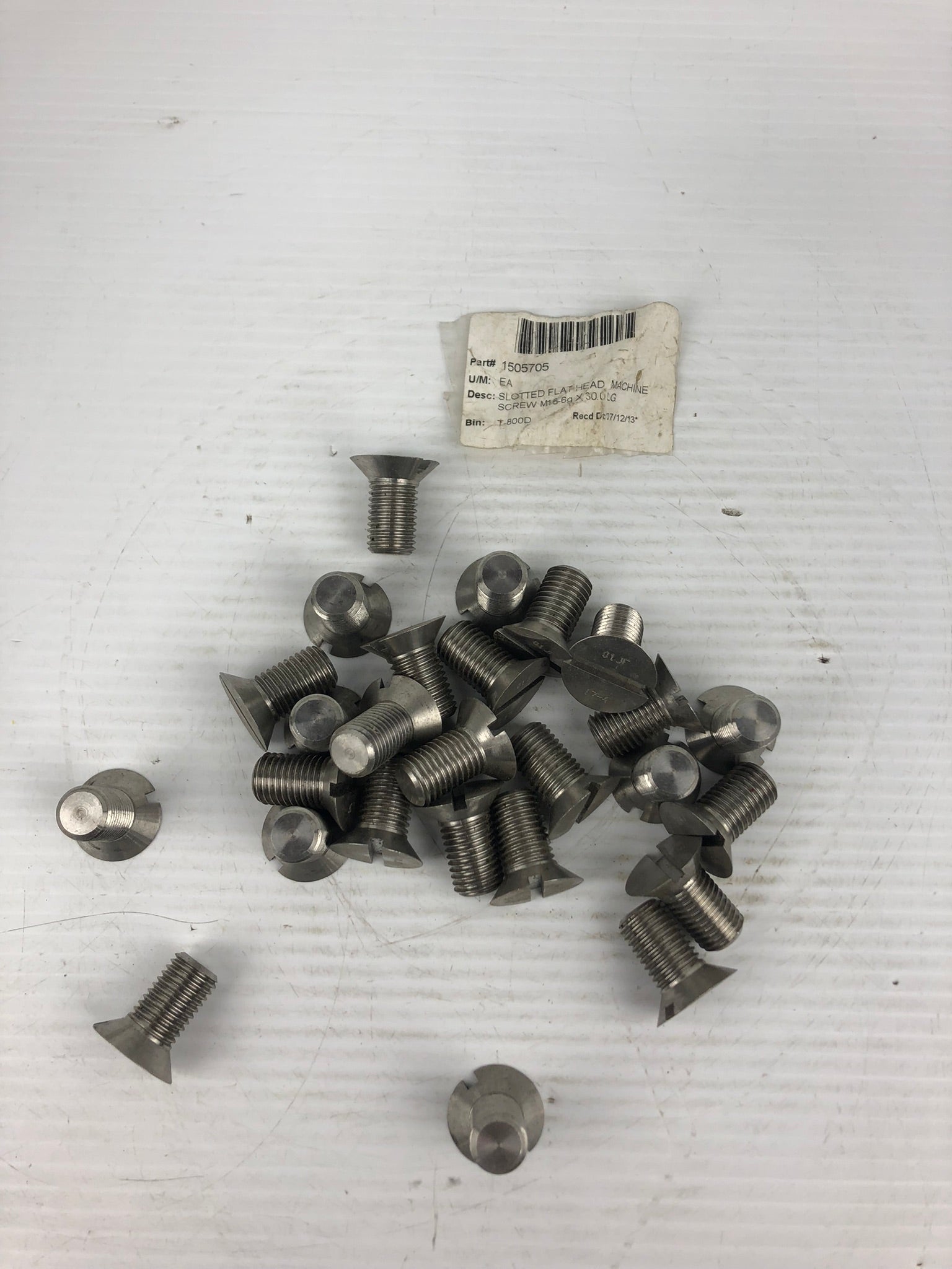 EA 1505705 Slotted Flat Head Machine Screw M16-6G x 30.0LG - Lot of 27