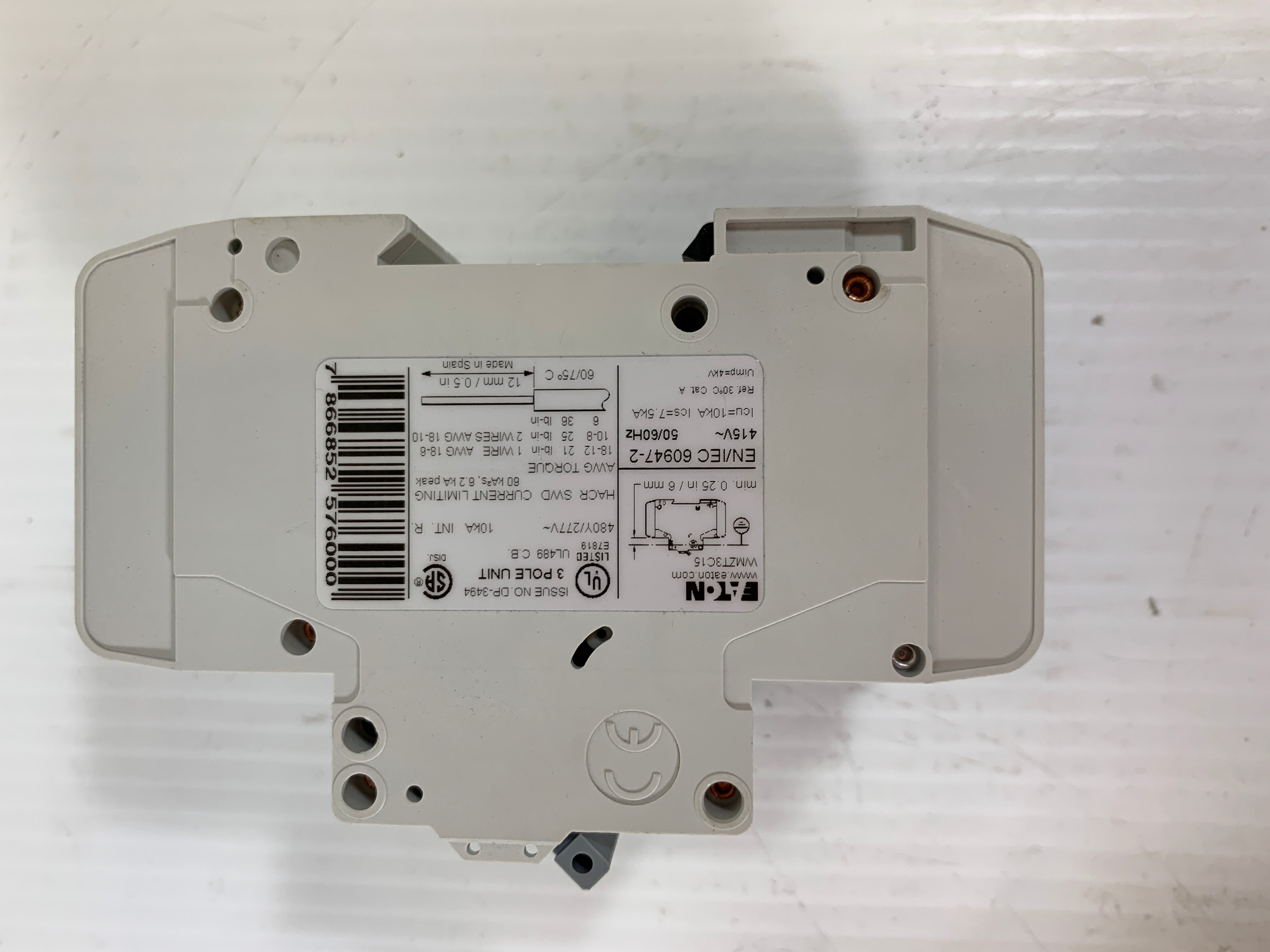 Eaton WMZT3C15 Circuit Breaker 3 Pole 15 Amp