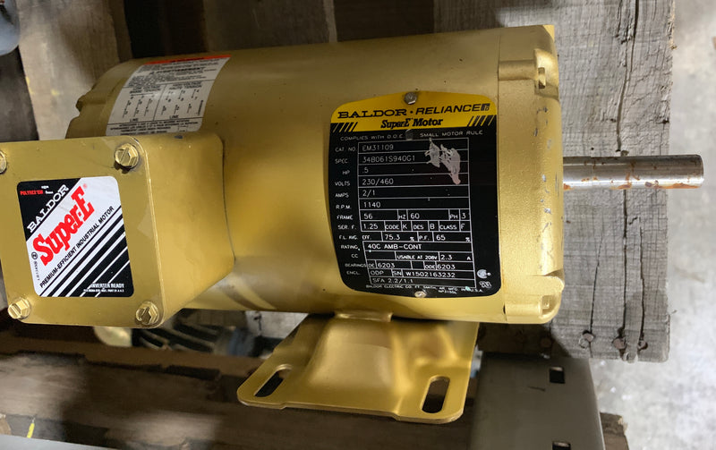 Baldor EM31109 1/2HP 3 Phase Super-E Electric Motor