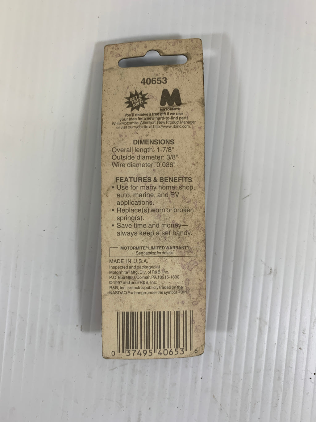Motormite Clips Motormite Extension Spring 40653 1 7/8
