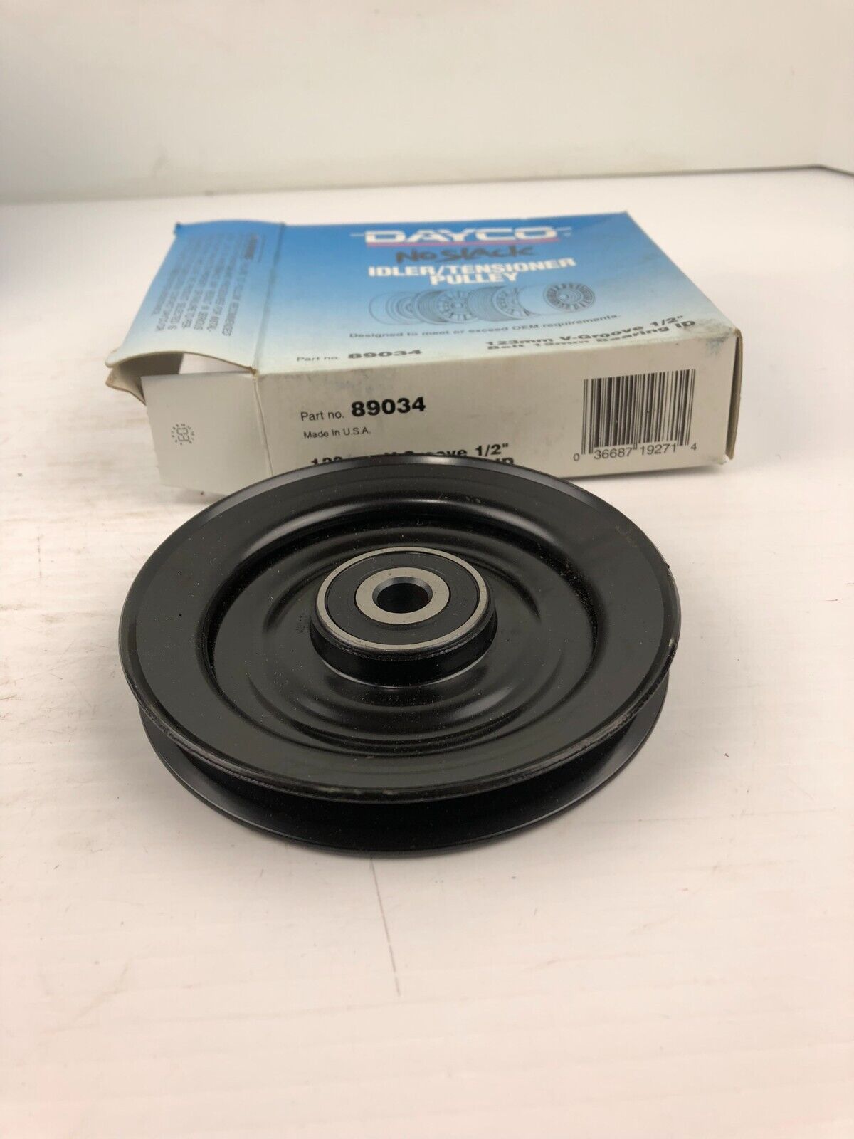 Dayco 89034 No Clack Idler/Tensioner Pulley 123mm V-Groove 1/2" Belt 12m Bearing