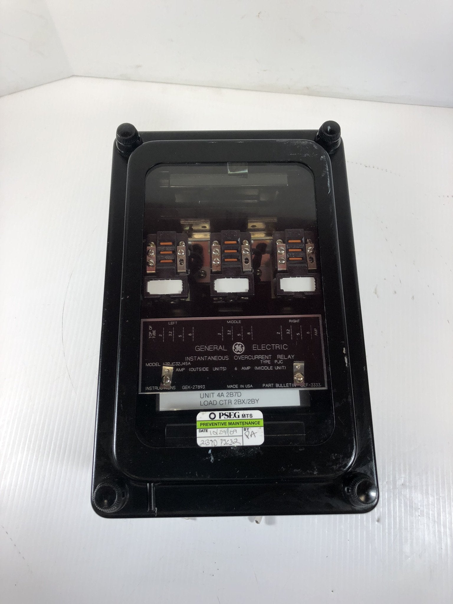 General Electric 12PJC32J45A Instantaneous Overcurrent Relay