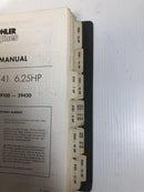 Kohler Engines K-Series Parts and Service Manuals