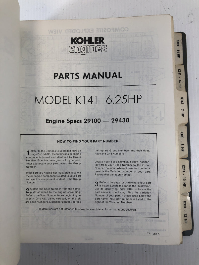 Kohler Engines K-Series Parts and Service Manuals