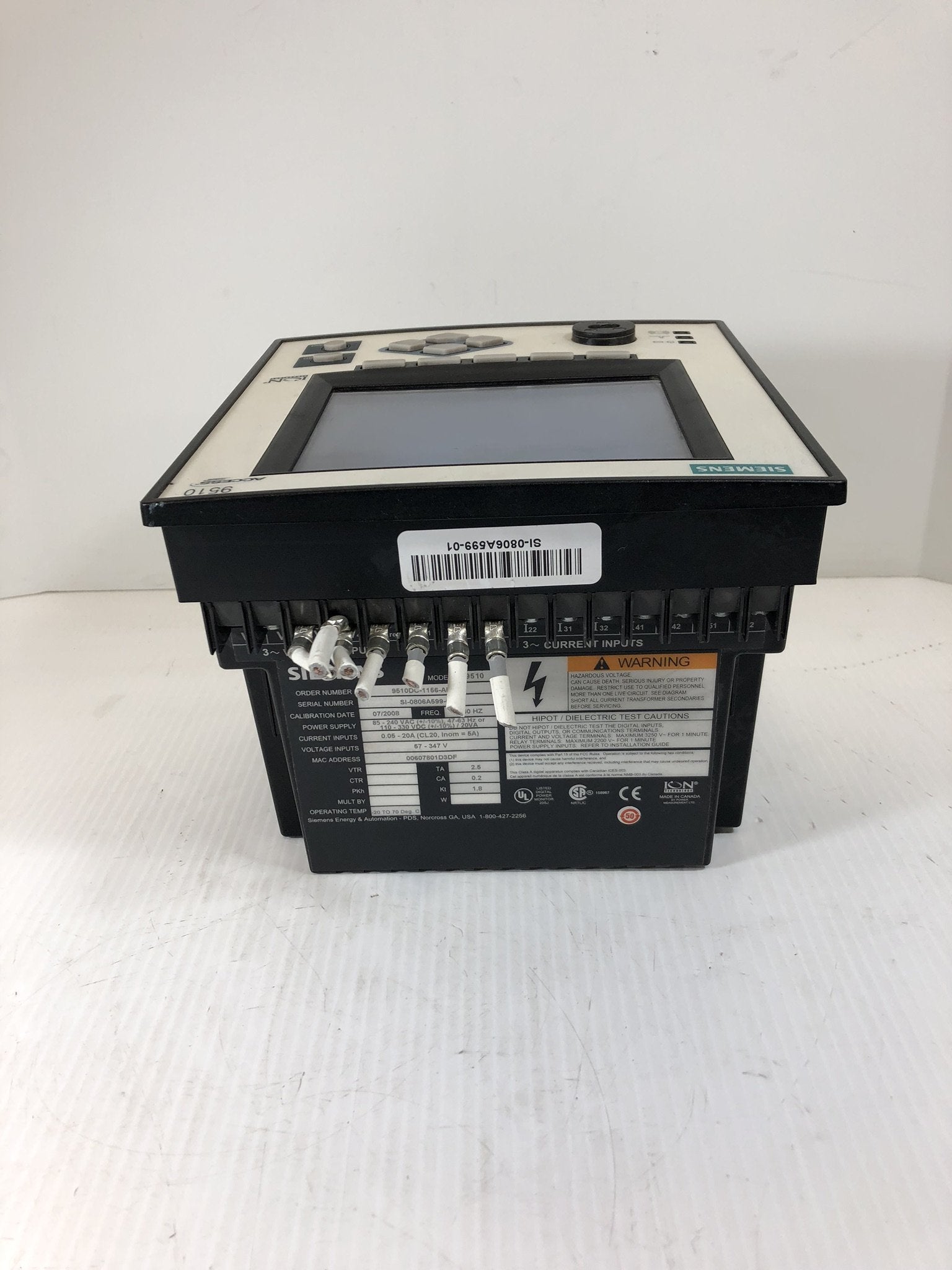 Siemens 9510 Power Meter Display 9510DC-1156-AFZA