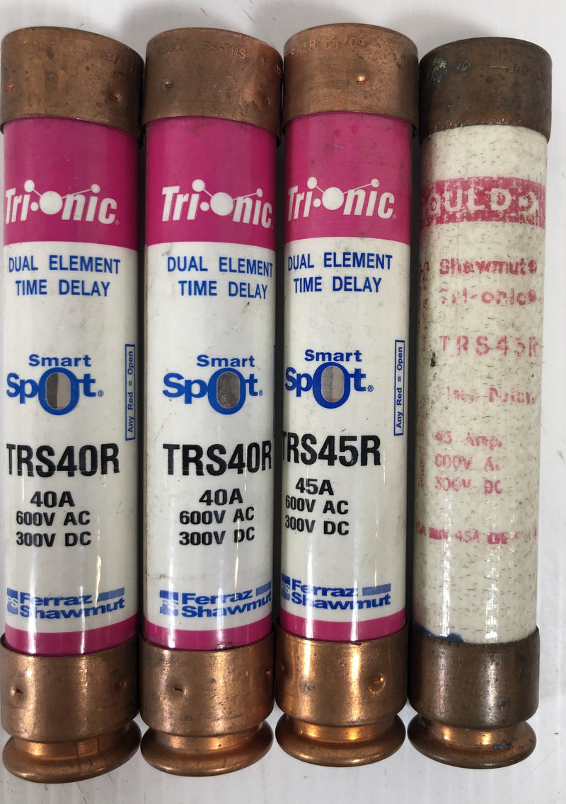 Tri-onic Lot of 4 Fuses TRS40R and TRS45R