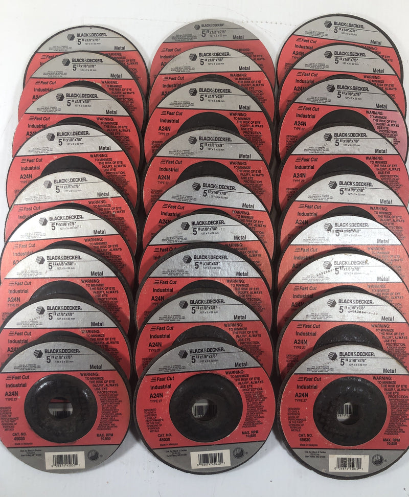 Black & Decker 5 1/8" x 7/8" Metal Grinding Wheel Industrial A24N (Lot of 27)