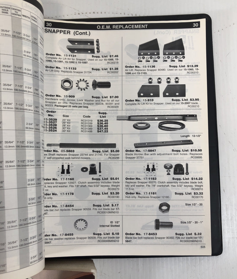 Rotary Corporation Outdoor Power Equipment Service Parts Catalogs