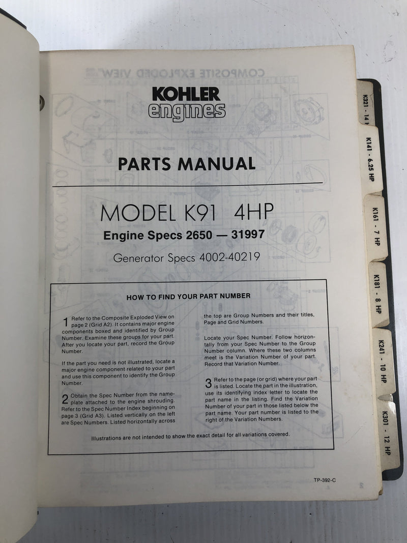 Kohler Engines K-Series Parts and Service Manuals